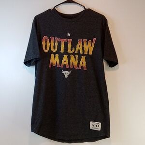 Under Armour Project Rock Outlaw Mana T Shirt Men's Size Medium Gray EUC NICE!